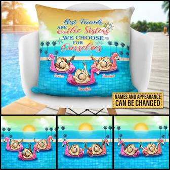 Swimming Pool Girl Bestie Custom Pillow - Best Friend Gift - Thegiftio UK