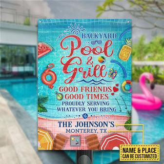 Swimming Pool Grilling Custom Metal Sign - Gift for Friends - Thegiftio UK