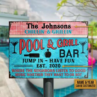 Swimming Pool Jump In Custom Metal Sign - Pool Lovers Gift - Thegiftio UK