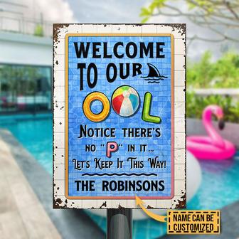 Swimming Pool No P Custom Metal Sign - Pool Decor Gift - Thegiftio UK