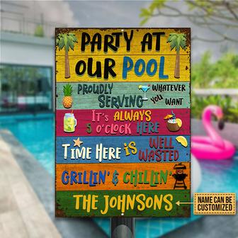 Swimming Pool Party Custom Metal Sign - Gift for Pool Lovers - Thegiftio UK
