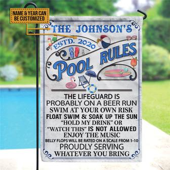 Swimming Pool Rules Float Swim Custom Flag - Backyard Gift - Thegiftio UK