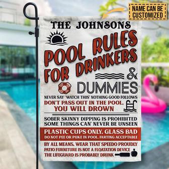Swimming Pool Rules Custom Flag - Funny Pool Decor - Thegiftio UK
