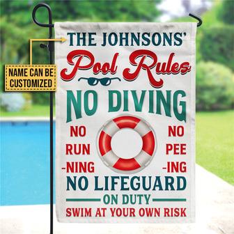 Swimming Pool Rules Swim At Your Own Risk Custom Flag - Thegiftio UK
