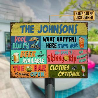 Swimming Pool Rules Custom Metal Sign - Gift for Pool Lovers - Thegiftio UK