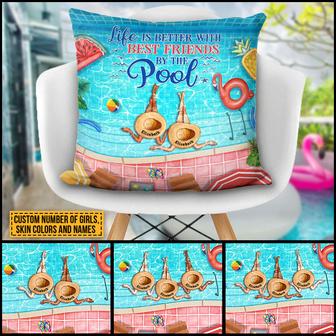 Swimming Bestie Life Is Better Custom Pillow - Bestie Gift - Thegiftio UK