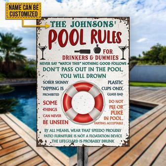 Swimming Pool Drinkers Dummies Custom Metal Sign - Gift - Thegiftio UK