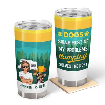 Camping Solves The Rest Custom Tumbler - Gift for Dog Owners - Thegiftio UK