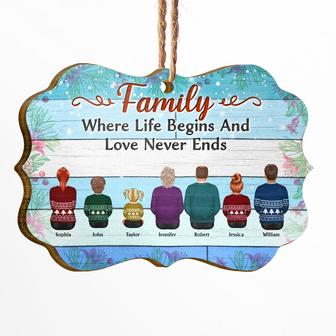 Family Where Begins And Love Never Ends Custom Ornament - Thegiftio UK