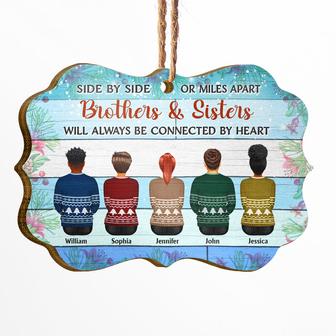 Family Side By Side Or Miles Apart Personalized Ornament - Thegiftio UK