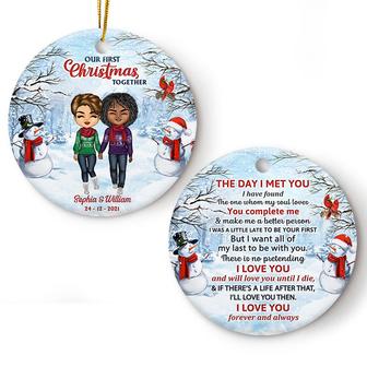 Christmas Couple Together Custom Ornament - Gift for Couple - Thegiftio UK