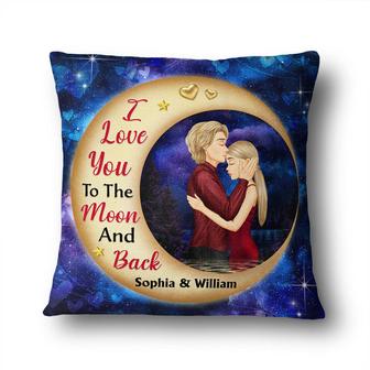 I Love You To The Moon Custom Pillow - Gift for Couples - Thegiftio UK