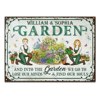 Garden Couples Find Our Souls Custom Metal Sign - Thegiftio UK