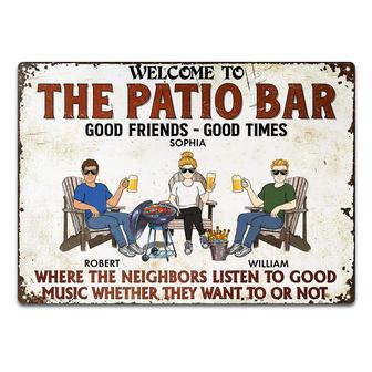 Patio Bar Grilling Personalized Metal Sign - Gift for Bestie - Thegiftio UK
