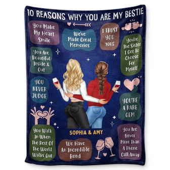 10 Reasons Why You Are My Bestie - Holiday, Birthday, Loving Gift For Friends, Colleagues - Personalized Fleece Blanket - Thegiftio UK