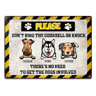 Dog Lovers Family Get The Dogs Involved Custom Metal Sign - Thegiftio UK