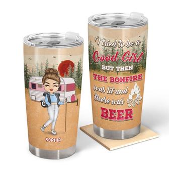 Camping Chibi Just A Girl Who Loves Camping Custom Tumbler - Thegiftio UK