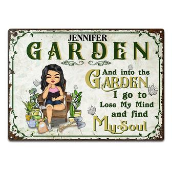 Into The Garden I Go Custom Metal Sign - Gift for Gardeners - Thegiftio UK