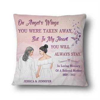 On Angels Wings Personalized Pillow - Loss of Mother Gift - Thegiftio UK