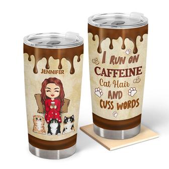 Chibi Girl Run On Caffeine Custom Tumbler - Cat Lovers Gift - Thegiftio UK