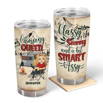 Camping Chibi Girl Classy Sassy Queen Custom Tumbler - Gift - Thegiftio UK