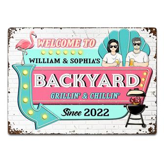 Patio Grillin Chillin Custom Metal Sign - Gift for Couples - Thegiftio UK