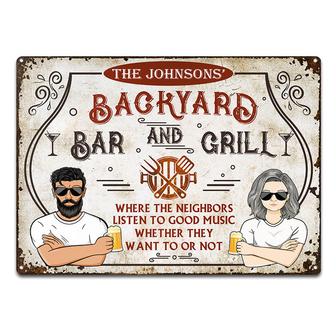 Grilling Backyard Listen To Good Music Custom Sign - Gift - Thegiftio UK