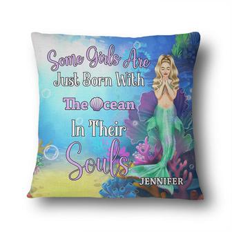 Mermaid The Ocean In Their Souls Custom Pillow - Thegiftio UK