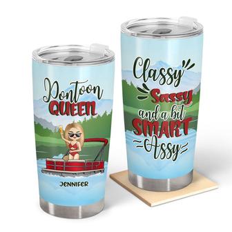 Pontoon Queen Classy Sassy Custom Tumbler - Gift for Women - Thegiftio UK