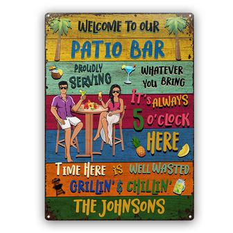 Patio Bar Welcome Grilling Chilling Custom Metal Sign - Gift - Thegiftio UK