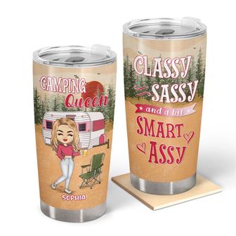 Camping Chibi Girl Classy Sassy Custom Tumbler - Thegiftio UK