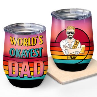 World's Okayest Dad Personalized Tumbler - Gift for Father - Thegiftio UK