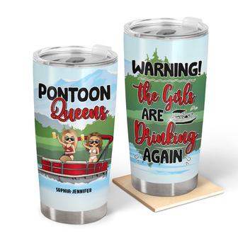 Pontoon Bestie The Girls Are Drinking Again Custom Tumbler - Thegiftio UK