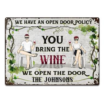 Bring The Wine Personalized Metal Sign - Gift For Couples - Thegiftio UK