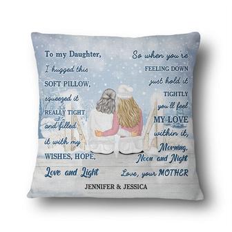 Christmas Mother And Daughter Hugged Personalized Pillow - Thegiftio UK