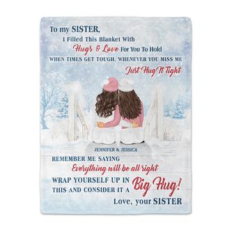 Christmas Filled This Blanket With Hugs And Love - Gift For Sisters - Personalized Custom Fleece Blanket - Thegiftio UK
