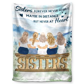 Sisters Forever Never Apart - Gift For Sisters And Best Friends - Personalized Custom Fleece Blanket - Thegiftio UK