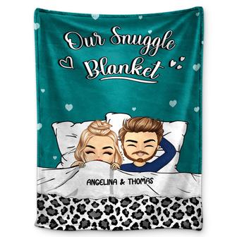 Couple Our Snuggle Blanket Front View - Gift For Couple - Personalized Custom Fleece Blanket - Thegiftio UK