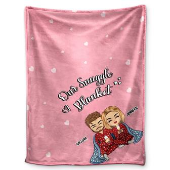 Couple Sitting Our Snuggle Blanket - Gift For Couples - Personalized Custom Fleece Blanket - Thegiftio UK