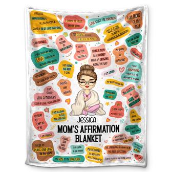Mom's Affirmation Blanket - Gift For Mother - Personalized Custom Fleece Blanket - Thegiftio UK
