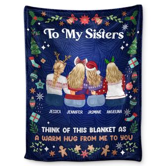 A Warm Hug From Me To You - Christmas Gift For Sisters And Best Friends - Personalized Fleece Blanket - Thegiftio UK