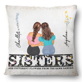 Different Flowers Personalized Pillow - Gift for Sisters - Thegiftio UK
