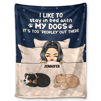 Too Peopley Out There - Gift For Pet Lovers - Personalized Fleece Blanket - Thegiftio UK
