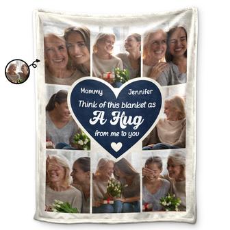 Custom Photo Think Of This Blanket - Gift For Mom - Personalized Fleece Blanket - Thegiftio UK
