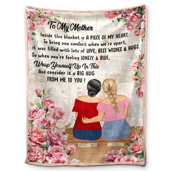 A Piece Of My Heart - Gift For Mother Daughter - Personalized Fleece Blanket, Sherpa Blanket - Thegiftio UK
