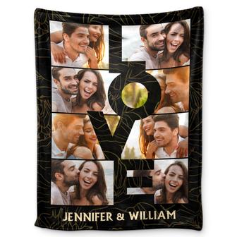 Custom Photo Love Couple - Gift For Couples - Personalized Fleece Blanket, Sherpa Blanket - Thegiftio UK
