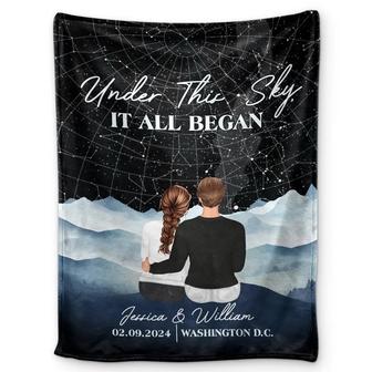 Star Map It All Began - Personalized Fleece Blanket, Sherpa Blanket - Thegiftio UK