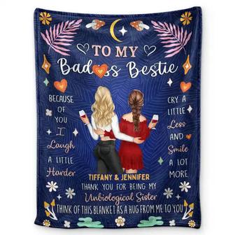 Because Of You Besties - Personalized Fleece Blanket, Sherpa Blanket - Thegiftio UK