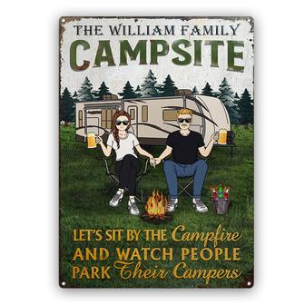 Husband Wife Watch People Park Their Campers Custom Metal - Thegiftio UK