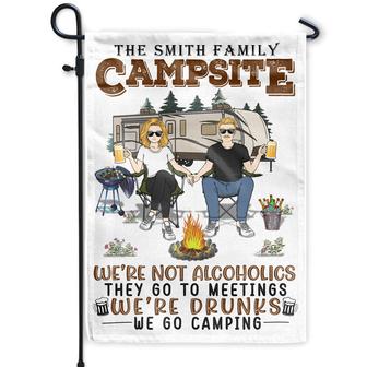 We’re Drunks We Go Camping Custom Flag - Gift for Couples - Thegiftio UK